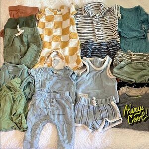 Baby Clothing Bundle in Blue, Green, and Yellow